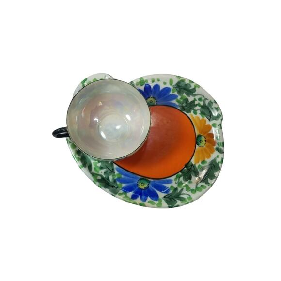 Gold Castle Chikusa Lusterwear Snack Plate and Tea Cup Hand Painted Japan - Picture 4 of 6